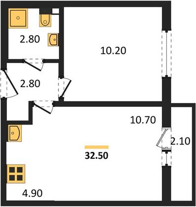 Продажа 1-комнатной квартиры 32,5 м², 4/8 этаж