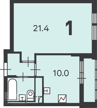 Продажа 1-комнатной квартиры 37,3 м², 2/16 этаж