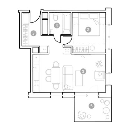 Продажа 2-комнатной квартиры 49,3 м², 12/20 этаж