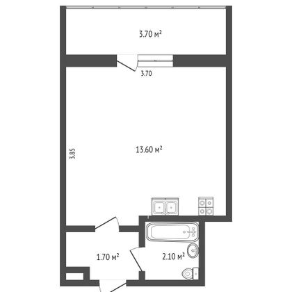 Продажа квартиры-студии 17,5 м², 2/8 этаж
