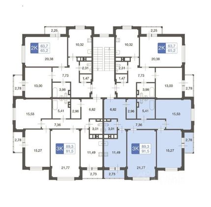 Продажа 3-комнатной квартиры 89,7 м², 2/3 этаж
