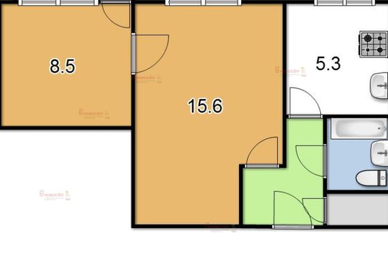 Продажа 2-комнатной квартиры 38 м², 1/5 этаж