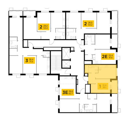 Продажа 1-комнатной квартиры 36,1 м², 11/11 этаж