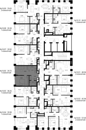 Продажа 1-комнатной квартиры 39,7 м², 10/26 этаж