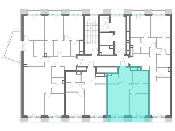 Продажа 1-комнатной квартиры 55,7 м², 3/7 этаж