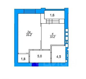 Продажа 1-комнатной квартиры 41,9 м², 6/11 этаж