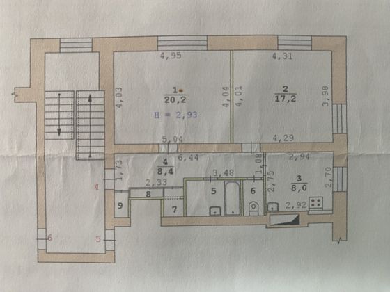 Продажа 2-комнатной квартиры 61,5 м², 2/3 этаж