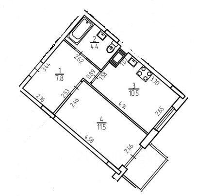 Продажа 1-комнатной квартиры 34,2 м², 11/11 этаж