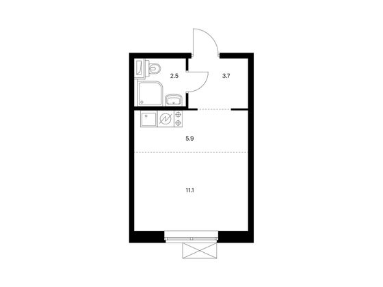 Продажа квартиры-студии 23,2 м², 9/17 этаж