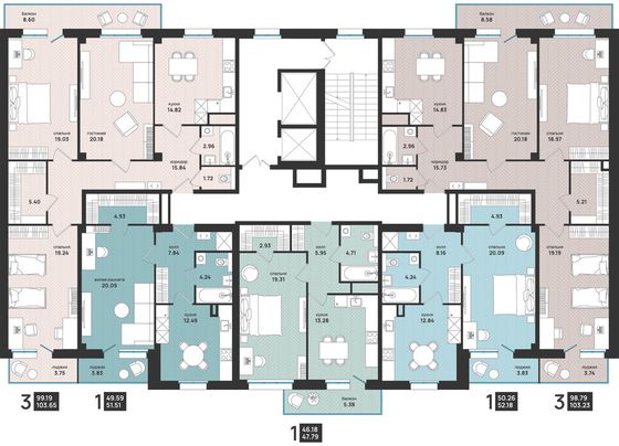 Продажа 3-комнатной квартиры 103,2 м², 2/16 этаж