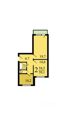 Продажа 2-комнатной квартиры 60 м², 11/22 этаж