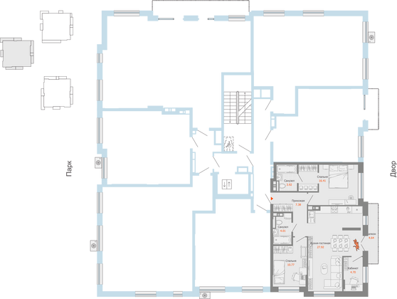 Продажа 3-комнатной квартиры 77 м², 2/7 этаж