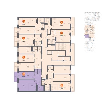 Продажа 2-комнатной квартиры 60,2 м², 2/17 этаж