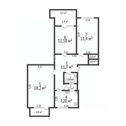 Продажа 3-комнатной квартиры 67,4 м², 1/5 этаж