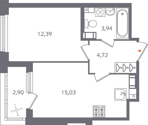 Продажа 1-комнатной квартиры 37,5 м², 5/17 этаж
