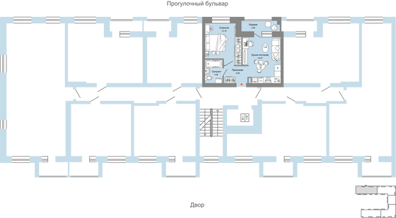 Продажа 2-комнатной квартиры 40 м², 3/7 этаж