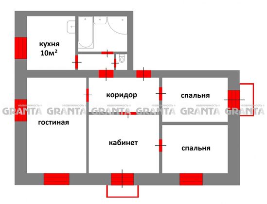 Продажа 4-комнатной квартиры 91 м², 4/5 этаж