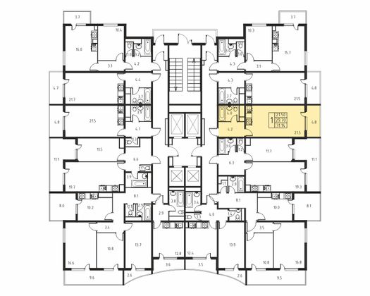 29,7 м², 1-комн. квартира, 15/24 этаж