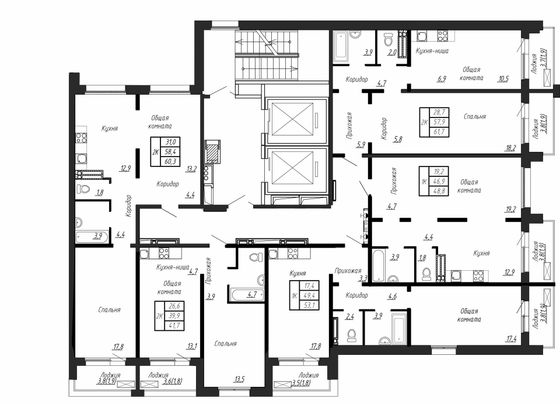 Продажа 2-комнатной квартиры 61,7 м², 17/17 этаж