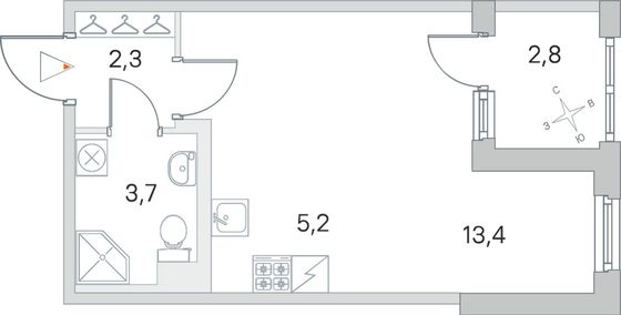 Продажа квартиры-студии 26 м², 1/5 этаж