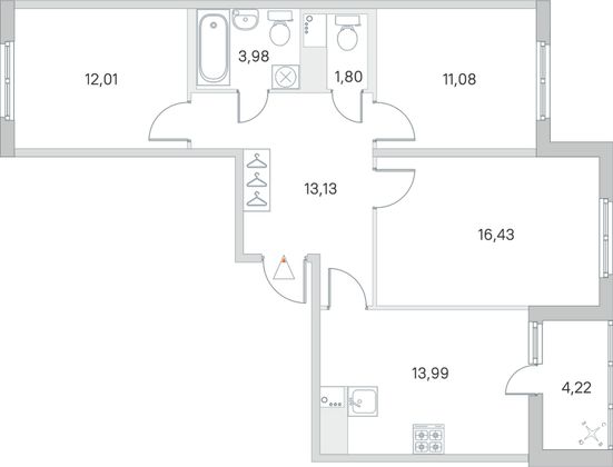 Продажа 3-комнатной квартиры 74,5 м², 5/8 этаж