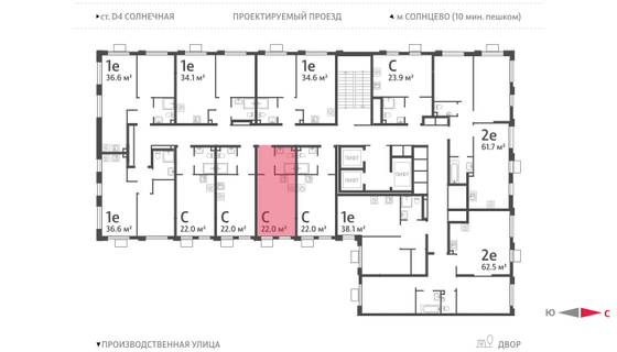 Продажа квартиры-студии 22 м², 14/24 этаж