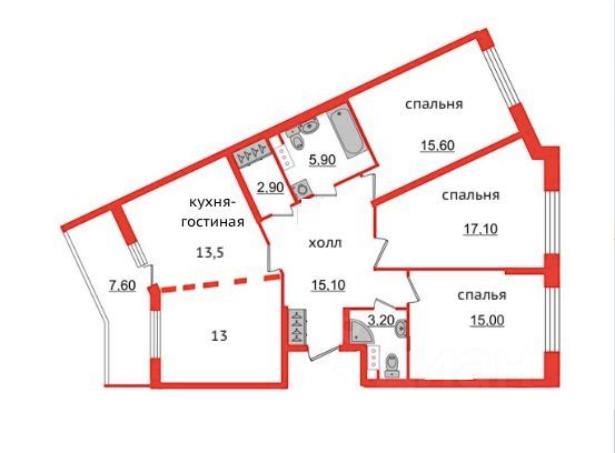 Продажа 4-комнатной квартиры 110 м², 2/11 этаж