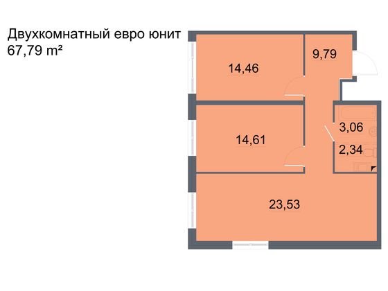 Продажа 2-комнатной квартиры 65,7 м², 7/24 этаж
