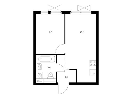 Продажа 1-комнатной квартиры 32,4 м², 15/33 этаж