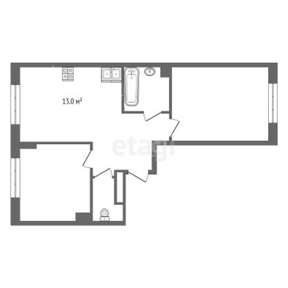 Продажа 2-комнатной квартиры 59,6 м², 6/17 этаж