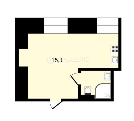 Продажа квартиры-студии 17,1 м², 2/9 этаж