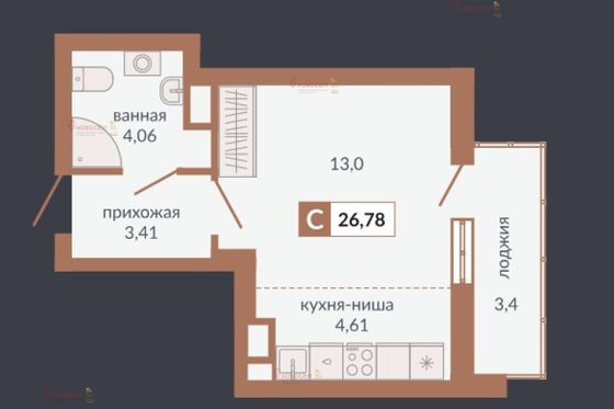 Аренда 1-комнатной квартиры 25 м², 11/25 этаж