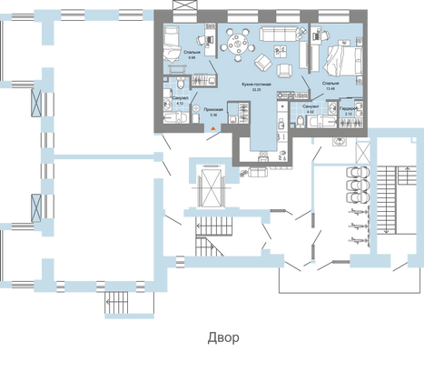 Продажа 3-комнатной квартиры 72 м², 1/7 этаж