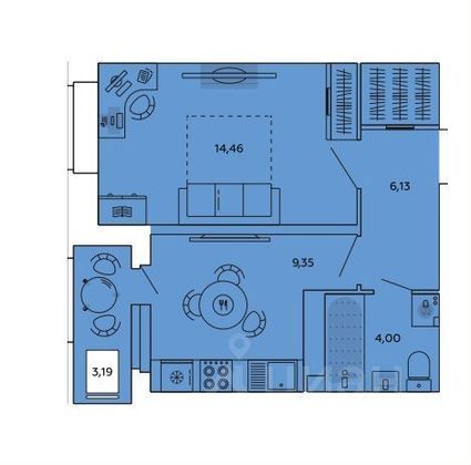 Продажа 1-комнатной квартиры 34 м², 5/16 этаж