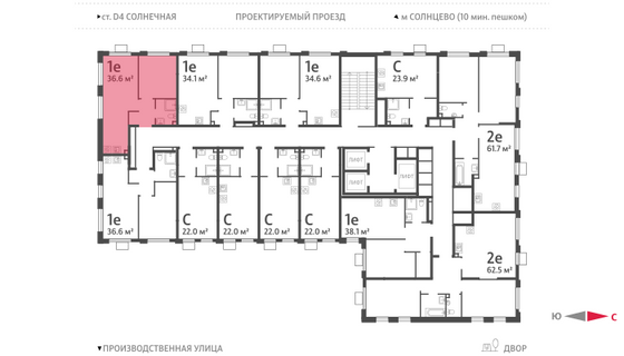 Продажа 1-комнатной квартиры 36,6 м², 21/24 этаж