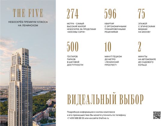 Продажа 1-комнатной квартиры 48,2 м², 51/75 этаж