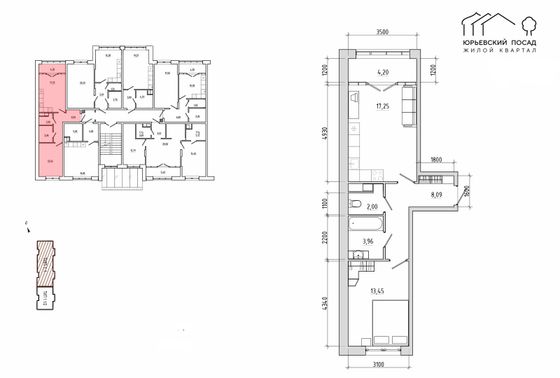 Продажа 1-комнатной квартиры 44,8 м², 3/4 этаж