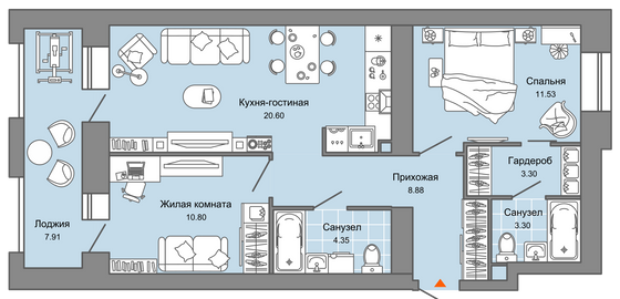 67 м², 3-комн. квартира, 4/9 этаж