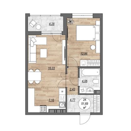 Продажа 2-комнатной квартиры 56 м², 5/10 этаж