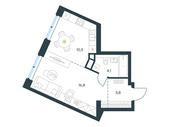 Продажа квартиры-студии 35,2 м², 6/32 этаж