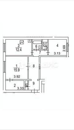 Продажа 2-комнатной квартиры 59,4 м², 1/12 этаж