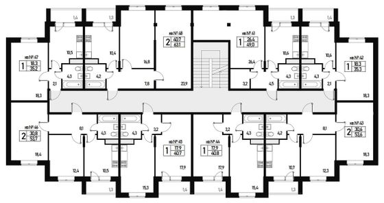 63 м², 2-комн. квартира, 3/3 этаж