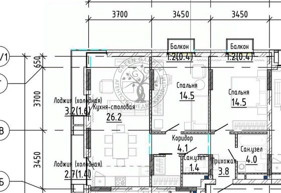 Продажа 2-комнатной квартиры 79,7 м², 4/9 этаж