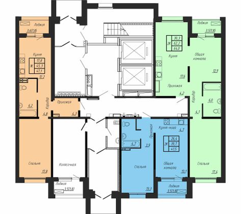 Продажа 1-комнатной квартиры 47,1 м², 1/17 этаж