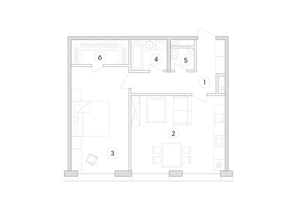 58,9 м², 2-комн. квартира, 17/22 этаж