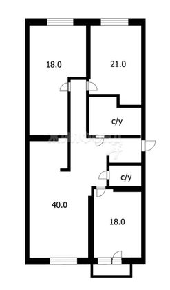 Продажа 3-комнатной квартиры 126,6 м², 19/25 этаж