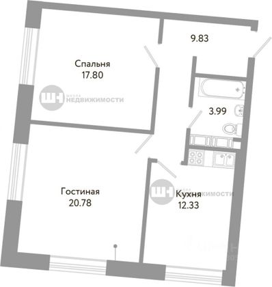 Продажа 2-комнатной квартиры 64,7 м², 10/11 этаж