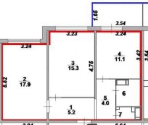 Продажа 2-комнатной квартиры 59,7 м², 6/17 этаж