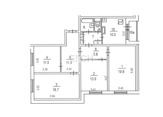 Продажа 4-комнатной квартиры 100,4 м², 11/22 этаж