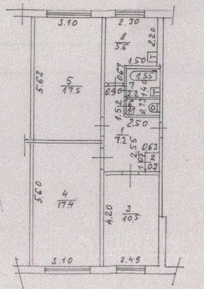 Продажа 3-комнатной квартиры 62,2 м², 1/5 этаж